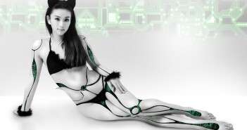 Asian woman with robotic body