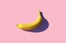 banana in pink background